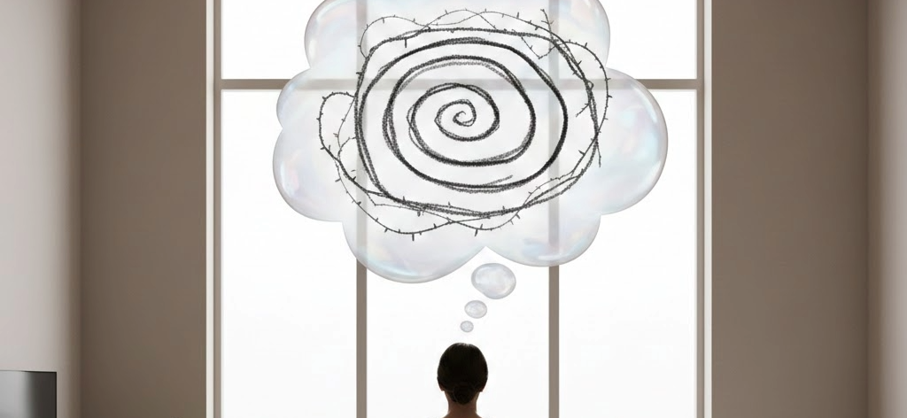 Ruhige Szene, Blick aus dem Fenster, Gedanken dürfen zur Ruhe kommen