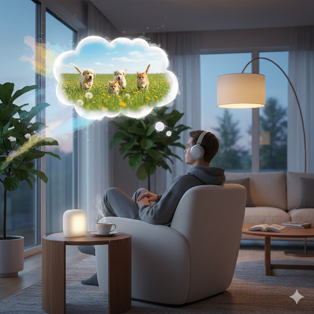 Fantasiereise: Boot auf ruhigem Wasser