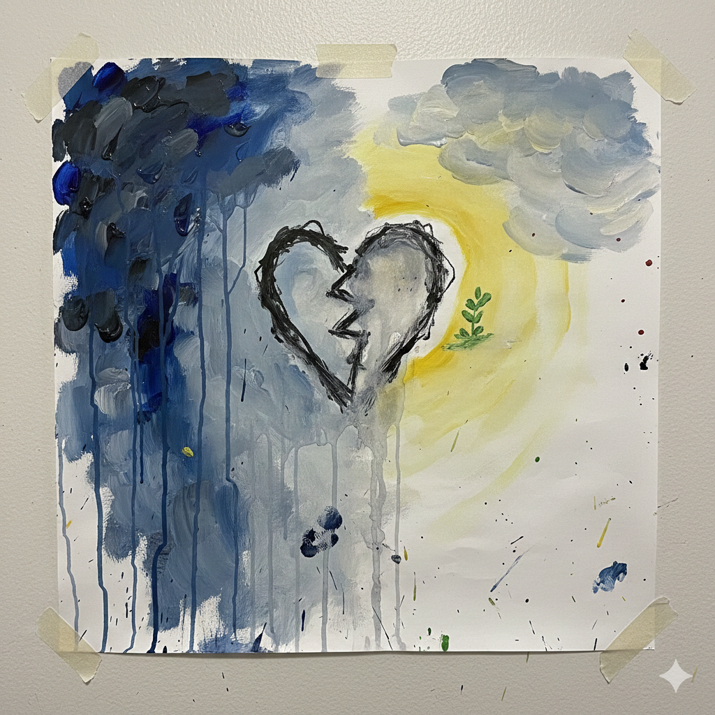 Ruhiges abstraktes Bild für Kunsttherapie